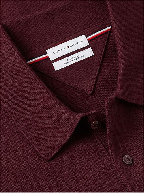 pima org ctn cashmere ls polo TOMMY HILFIGER | MW0MW36519VLP